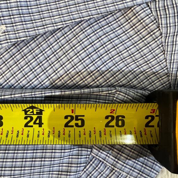 Ralph Lauren Custom Fit - Mens L L/S Button Down Oxford - Blue Gray White Plaid - Picture 12 of 13